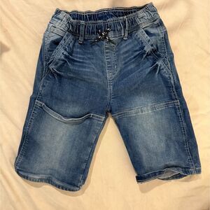 Tony Hawk Boys Blue Denim Jean Shorts Elastic Waist Adjustable Drawstring Size L